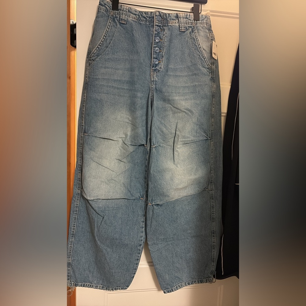 Free People Newbies Slouchy Wide Leg Jean